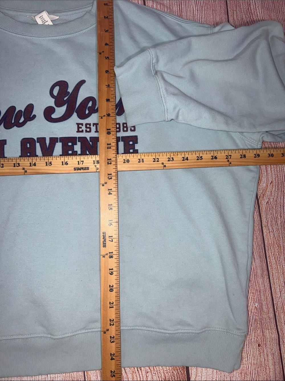 New York 5th Avenue Crewneck Sweatshirt Women’s XL Blue Graphic Pullover - Picture 6 of 9
